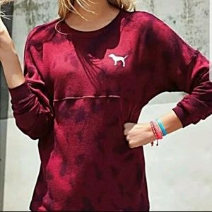 VS Oversized maroon acidwash pullover